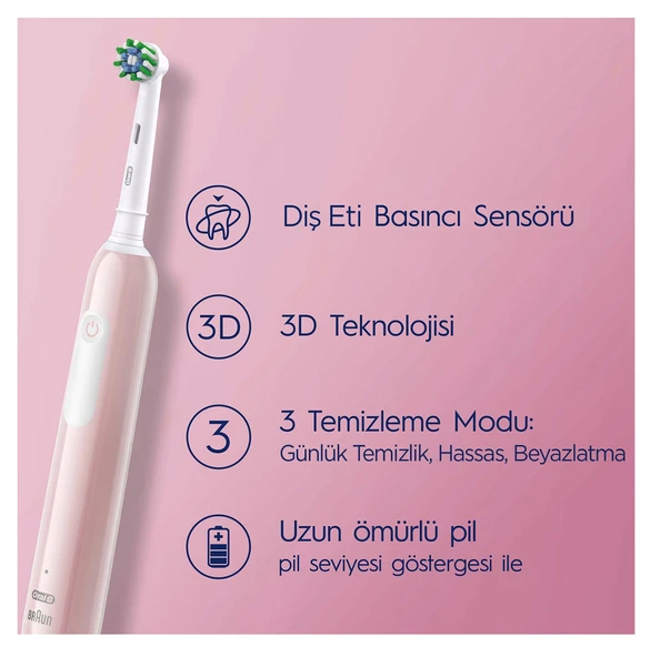 Oral-B Pro Series 1 Pembe Şarjlı Diş Fırçası - Resim 2