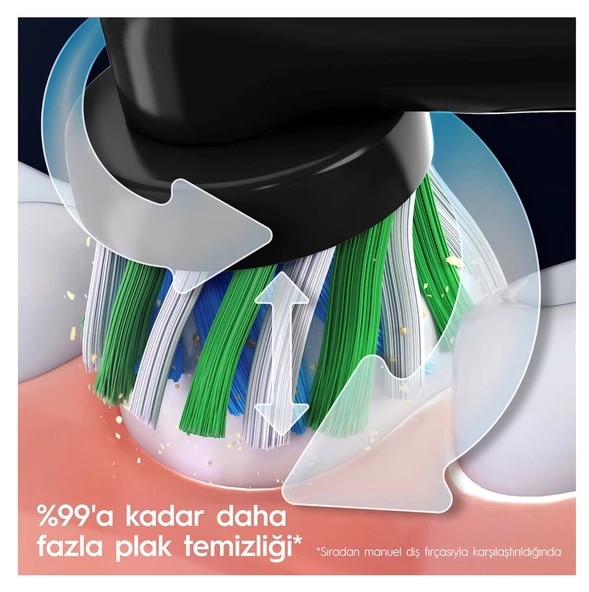 Oral-B Pro 3 3900 Siyah Beyaz 2'li Şarj Edilebilir Diş Fırçası Seti - Resim 3