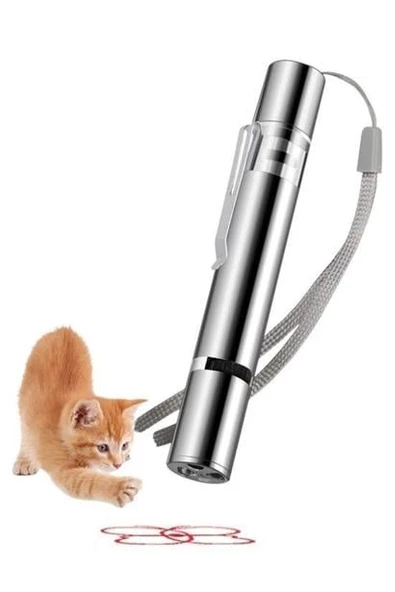 Petinka El Feneri Usb İle Şarj Edilebilen 3 In 1 Kırmızı Işık +Beyaz Led Meşale Işık + Uv Kedi Lazeri - 12