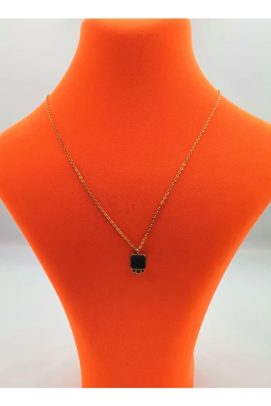 Gold Renk Zincir Figürlü Kararmaz Özel Tasarım Kolye ürün görseli 1