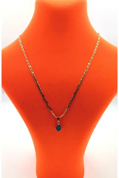 Gold Renk Zincir Figürlü Kararmaz Özel Tasarım Kolye ürün görseli 1