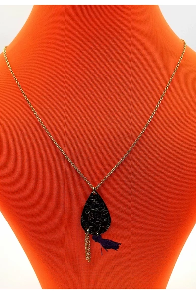 Gold Renk Zincir Figürlü Kararmaz Özel Tasarım Kolye ürün görseli 1