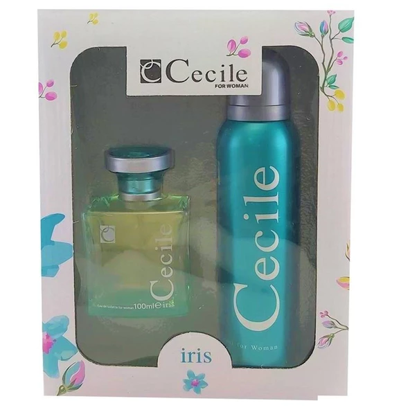 CECİLE İRİS FOR WOMAN GIFT SET 100 ml. EDT. + 150 ml. DEO