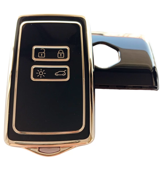Renault Megane 4 Talisman Duster Sandero Nano Kart Kılıfı Kumanda Kılıfı Oto Anahtarlık Siyah