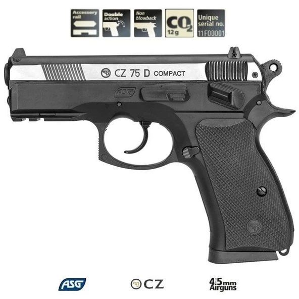 ASG CZ75 D COMPACT ÇİFT RENK HAVALI 16200 4.5 mm