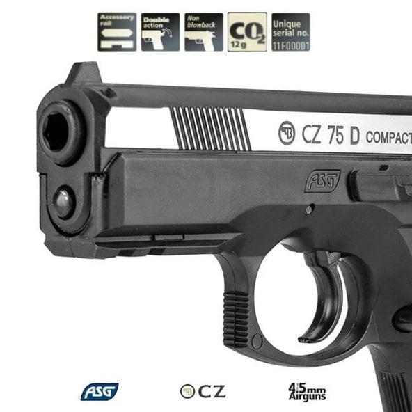 ASG CZ75 D COMPACT ÇİFT RENK HAVALI 16200 4.5 mm - 3