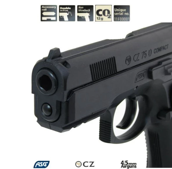 ASG CZ75 D COMPACT SİYAH HAVALI 16086 4.5 mm - 5