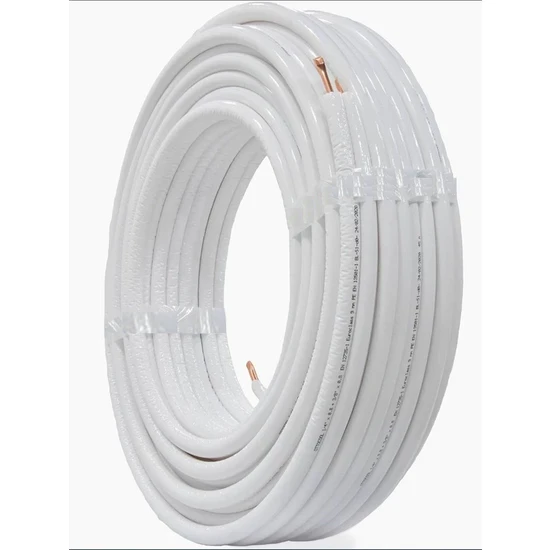 Klima Bakır Boru 9 mm Çiftli 1/4" x 0 8 + 3/8" x 0 8 mm Maxı ( 10 Metre )