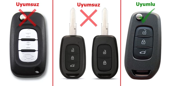 Megane 4 Clio 5 Kadjar Captur Logan Sandero Duster Anahtar Kumanda Kılıfı Oto Anahtarlık Beyaz - 5