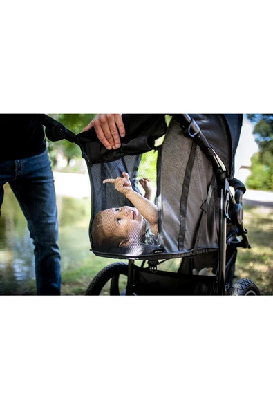 Runner 2 Üç tekerlekli Bebek Arabası, Ekstra Büyük Pnömatik Tekerlekler, Arazi, 25 kg'a Kadar - 3