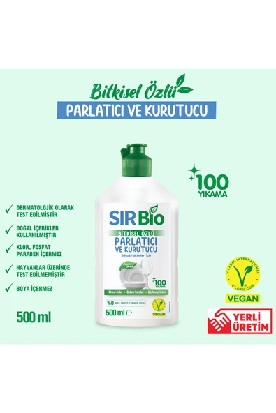 Sır Bio Bitkisel Özlü Bulaşık Makinesi Parlatıcı & Kurutucu 2 x 500 ML - 2