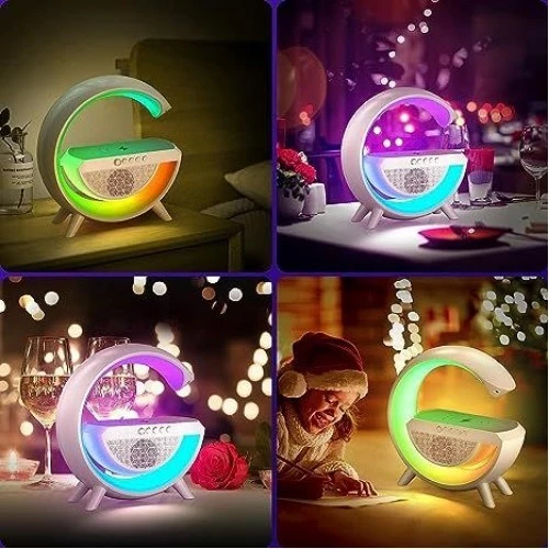Büyük Boy Masa Gece Lambası Kablosuz Hızlı Şarj Bluetooth Hoparlör Speaker Gece Lambası Led G Lamba - 10