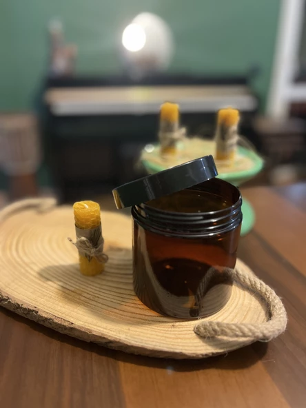 500 Ml Amber Plastik Kavanoz Siyah Kapaklı - 2