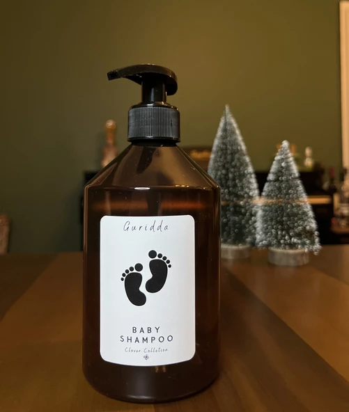 Bebek Şampuanı Baby Shampoo Etiketli Plastik Amber Şişe 500ml - 3