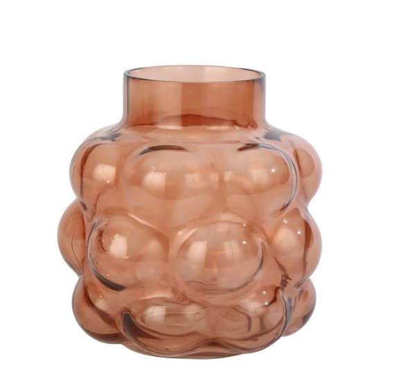 Crearthome Kısa Baloncuk Dekoratif Cam Vazo 20*20*20,5 cm AK.JK0035
