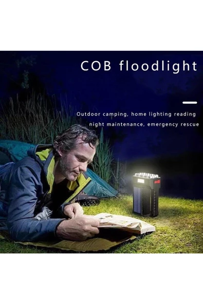 El Feneri 8 Gözlü Şarjlı Solar Usb ve Güneş Enerjili Şarj Edilebilir Çok Fonksiyonlu Süper Parlak - 4