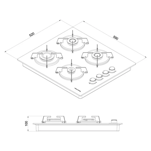 Termikel Ankastre Ocak BH P6144C B - 6
