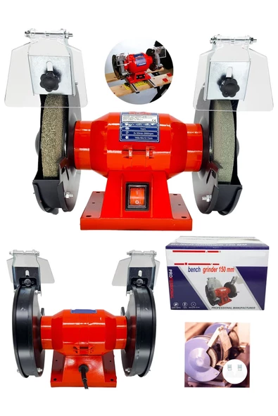 Turbo Motorlu RED Çark Motoru Zımpara Balta Bıçak Bileme Makinesi Taş Motoru Taşlama 150 mm 600W - 2