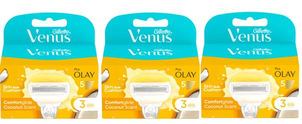 Gillette Venus Comfortglide Olay Kadın Tıraş Makinesi 3'lü Yedek Başlık X 3ADET