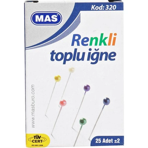 MAS Renkli Başlı Toplu İğne 32 Mm