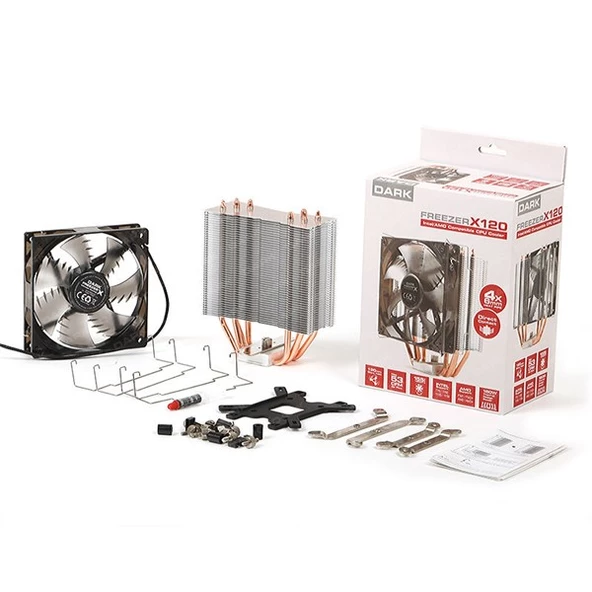 DARK FREEZER X120 DKCCX120 HAVA SOĞUTMALI AM4-1200P LED İŞLEMCİ FANI - Resim 7