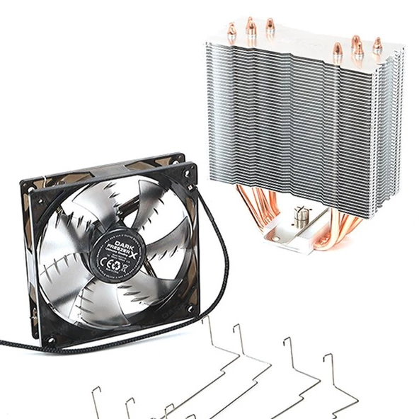 DARK FREEZER X120 DKCCX120 HAVA SOĞUTMALI AM4-1200P LED İŞLEMCİ FANI - Resim 3
