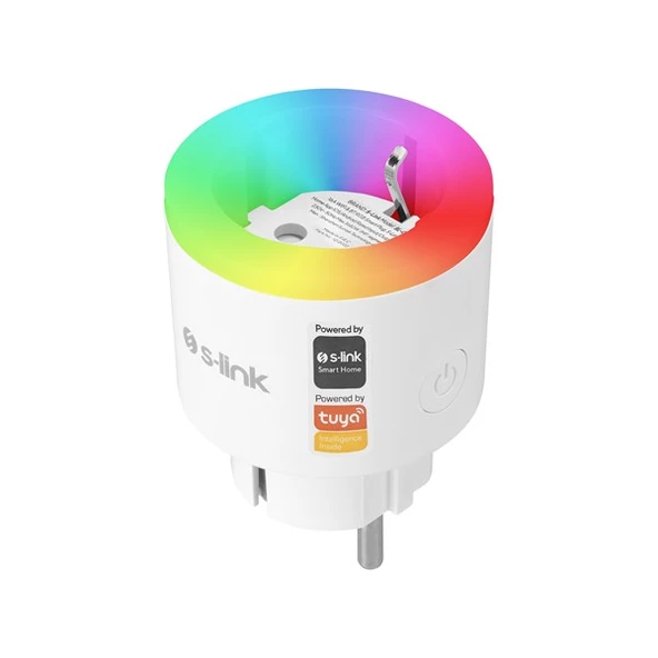 S-link SL-03 16A Akım Korumalı Akıllı Priz RGB Işıklı 2.4 G WIFI&BT TUYA Destekli