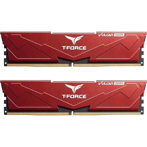 TEAM 32GB (2X 16GB) DDR5 6400MHZ CL40 DUAL KIT PC RAM T-FORCE FLRD532G6400HC40BDC01 KIRMIZI