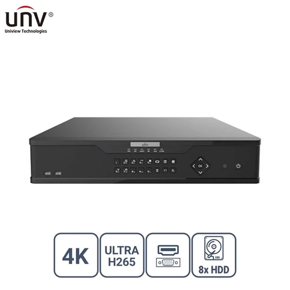 UNV 32kanal NVR308-32X 8-diskli H265+ Nvr Kayıt Cihazı