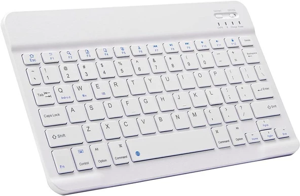 Hometech HT 8C 7.8" Uyumlu Kablosuz Bluetooth Şarj Edilebilir Klavye - Beyaz