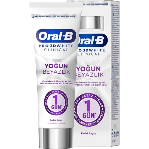 Oral-B Pro 3D White Clinical Yoğun Beyazlık Parlak Beyaz Diş Macunu 75 Ml - 2