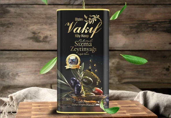 Bizim Vakıf Köy Koop Naturel Sızma Zeytinyağı Taş Baskı 5lt