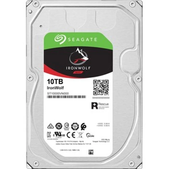 SEAGATE 3.5 10TB IRONWOLF ST10000VN000 256MB 7200RPM SATA-3 NAS DİSKİ