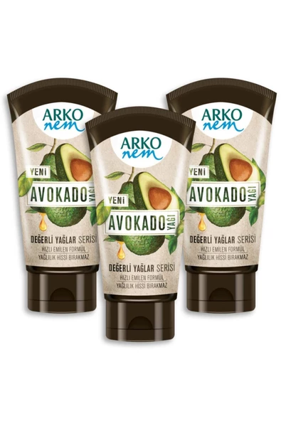 ARKO Nem Değerli Yağlar Avokado Yağlı Krem 60 Ml X 3 Adet