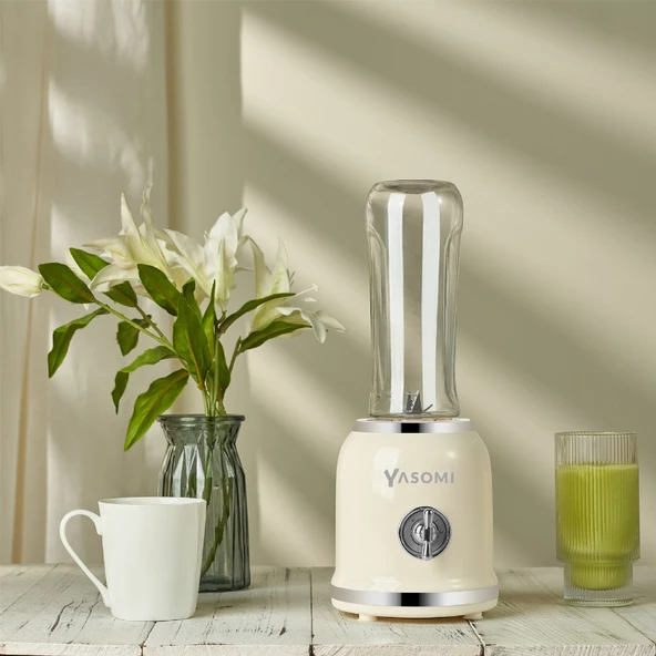 Yasomi Bl019 Retro Smoothie Blender Bej (Yasomi Türkiye Garantili) - 3