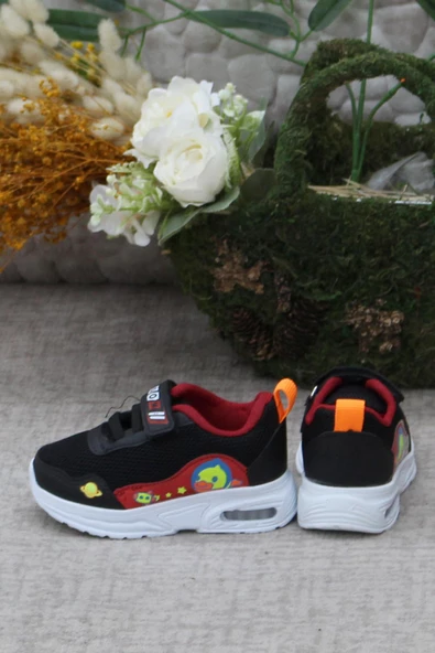 Fort 0769 Siyah Kırmızı Figürlü Hafif Taban Işıklı Erkek Çocuk Ayakkabı - 4