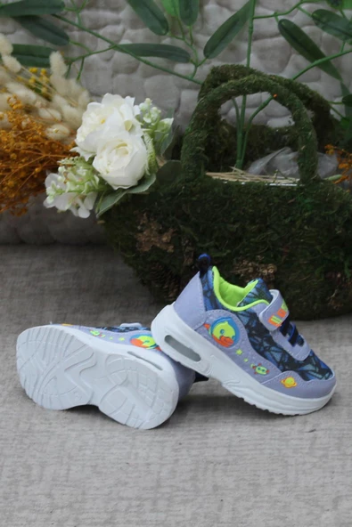 Fort 0773 Mavi Figürlü Hafif Taban Işıklı Kız Çocuk Ayakkabı - Resim 5