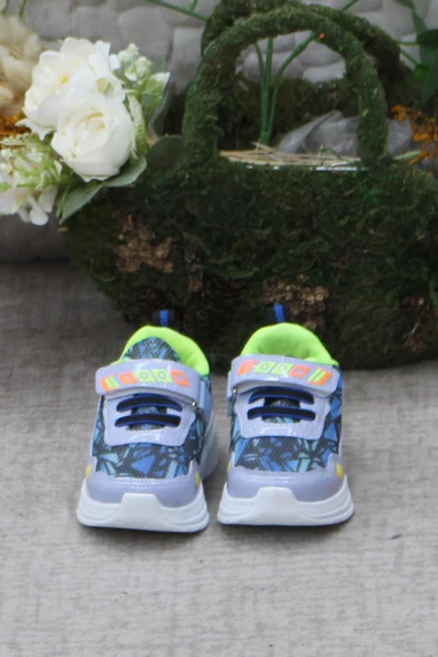 Fort 0773 Mavi Figürlü Hafif Taban Işıklı Kız Çocuk Ayakkabı - Resim 2