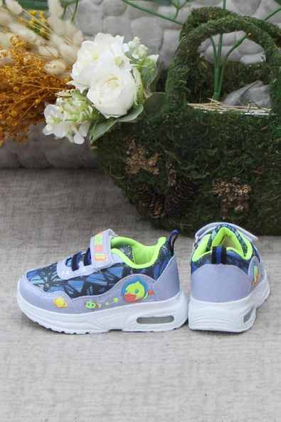 Fort 0773 Mavi Figürlü Hafif Taban Işıklı Kız Çocuk Ayakkabı - Resim 4