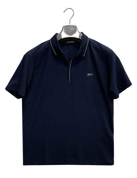 Gewer Fermuarlı Yakalı Slim Fit Kısa Kol Erkek Tişört-6815