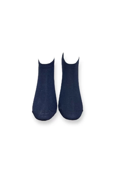 Me-vo Tekli Lacivert Renkli Bay/Bayan Unisex Esnek Nem Alabilen Pamuklu Patik Çorap - Resim 3