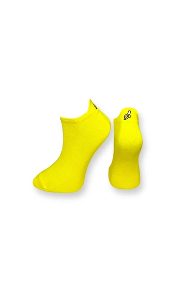 Me-vo Tekli Sarı Renkli Bay/Bayan Unisex Esnek Nem Alabilen Pamuklu Muz Desenli Patik Çorap
