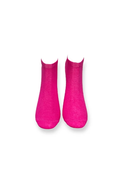 Me-vo Tekli Koyu Pembe Renkli Bay/Bayan Unisex Esnek Nem Alabilen Pamuklu Çilek Desenli Patik Çorap - 3