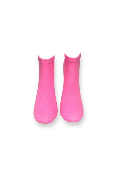 Me-vo Tekli Pembe Renkli Bay/Bayan Unisex Esnek Nem Alabilen Pamuklu Pasta Desenli Patik Çorap - Resim 3