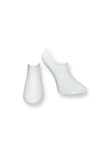 Me-vo Tekli Beyaz Renkli Bay/Bayan Unisex Esnek Nem Alabilen Pamuklu Patik Çorap ürün görseli