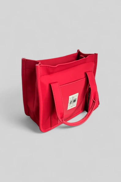 Me-vo Kırmızı Renkli Kadın El ve Omuz Çantası - Resim 2