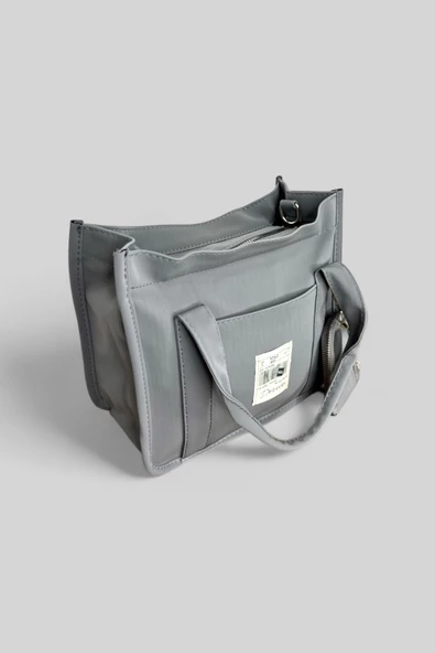 Me-vo Gri Renkli Kadın El ve Omuz Çantası - Resim 2