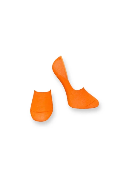 Me-vo Tekli Turuncu Renkli Bay/Bayan Unisex Esnek Nem Alabilen Pamuklu Babet Çorap ürün görseli