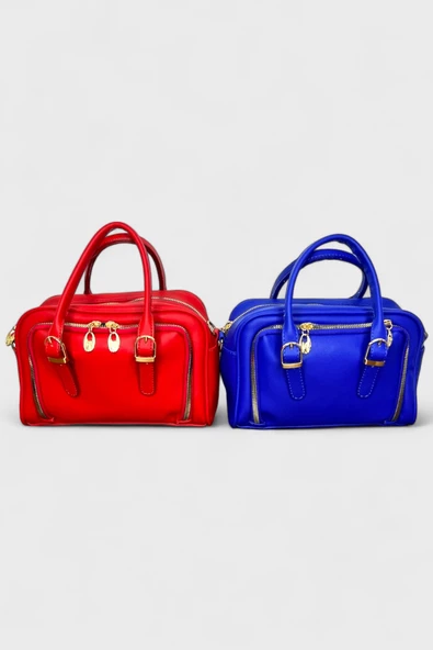 Me-vo Kadın Siyah Renkli 2 Fermuarlı El ve Omuz Çantası - Resim 3