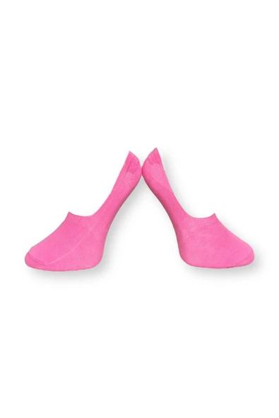 Me-vo Tekli Pembe Renkli Bay/Bayan Unisex Esnek Nem Alabilen Pamuklu Babet Çorap - Resim 2